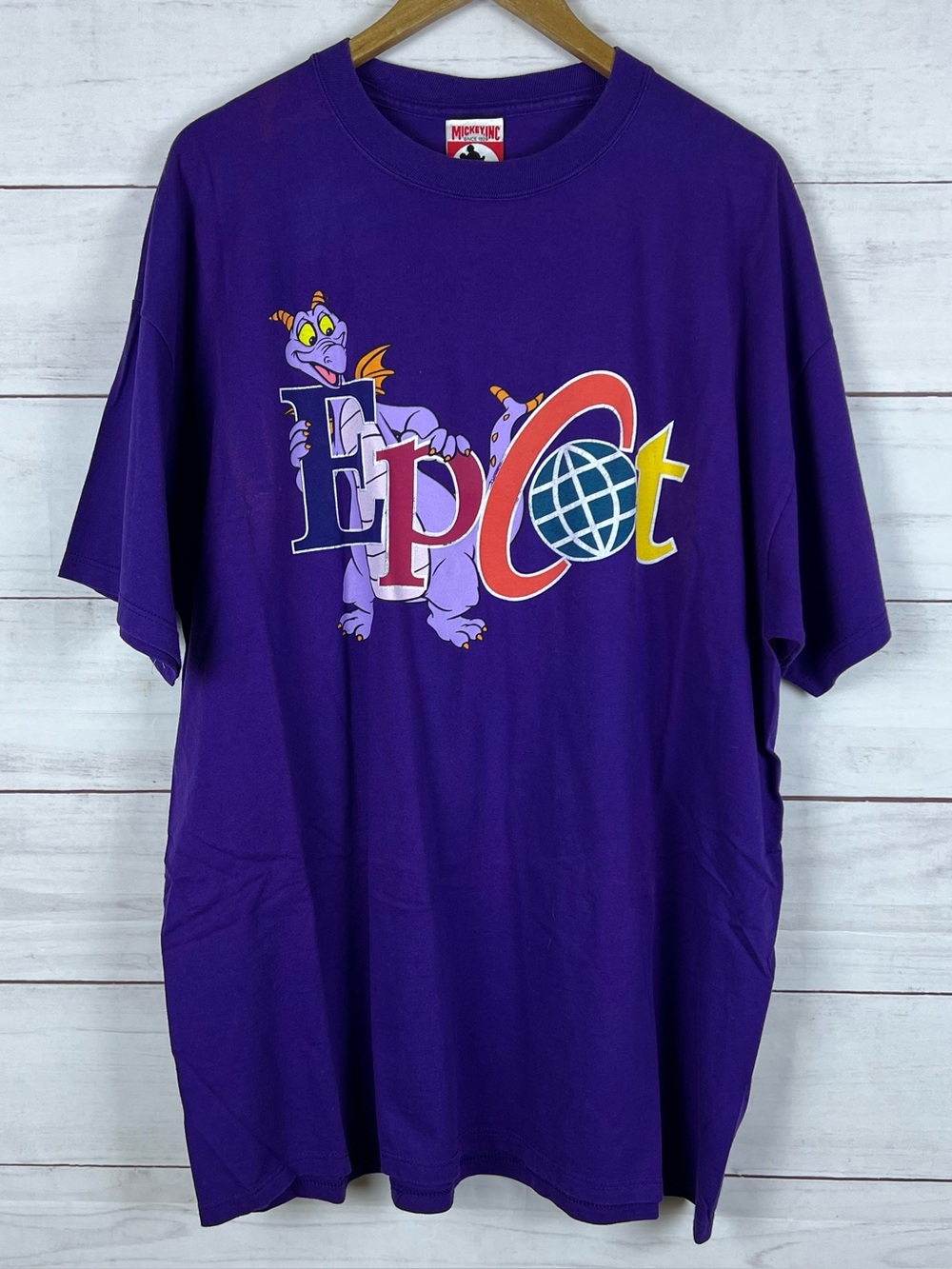 Vintage 90s Mickey Inc. Disney Figment Epcot Ride Promo XXL Purple Shirt